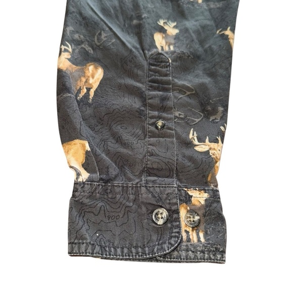 📌 Columbia River Lodge Deer Print Button-Up Shirt Men’s Large 100% Cotton - Picture 4 of 8